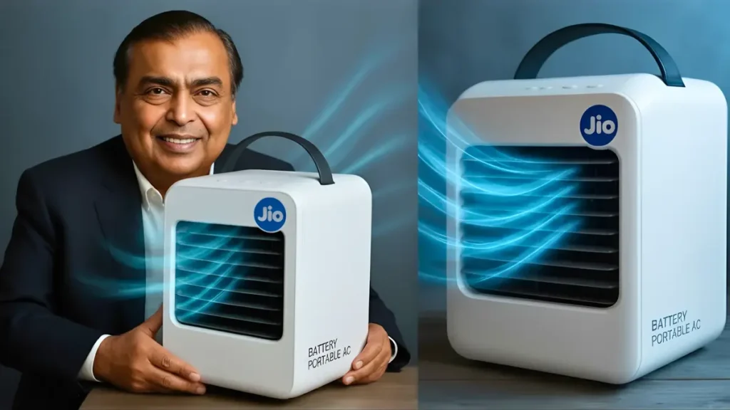 Jio Battery AC 2025 with 8-Hour Backup, Fast Cooling in 10 Min, Portable, Buy at ₹1,800 EMI